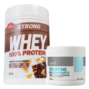 Kombo akcija Olympic Super protein čoko-oranž 840g + OstroVit Kreatin monohidrat 300g pakovanja