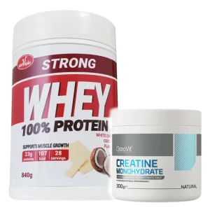 Kombo akcija Olympic Super protein bela čokolada-kokos 840g + OstroVit Kreatin monohidrat 300g pakovanja