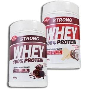 Strong Whey protein 100% Čokolada i Bela čokolada-Kokos 840g 2kom - PAKET UŠTEDE