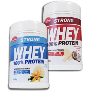 Strong Whey protein 100% Vanila i Bela čokolada-Kokos 840g 2kom - PAKET UŠTEDE