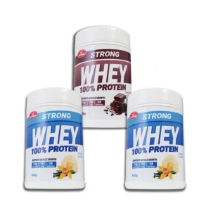 Strong Whey protein 840g x3 vanila, vanila, čokolada - PAKET UŠTEDE