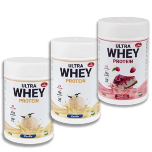 Ultra Whey Protein Vanilla, Vanilla & Raspberry Cheesecake 750g 3-Pack
