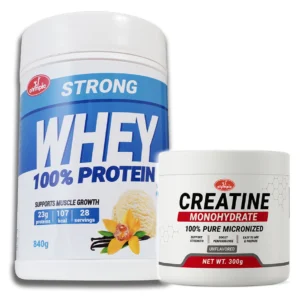 Olympic Strong 100% Whey Vanila 840g + Creatine Monohidrat 500g – PAKET UŠTEDE pakovanja