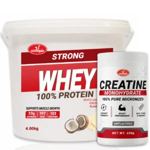Olympic Strong 100% Whey protein Banana 4kg + Olympic Creatine Monohydrate 500g – PAKET UŠTEDE