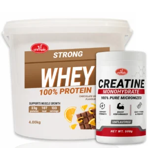 Olympic Strong 100% Whey protein Banana 4kg + Olympic Creatine Monohydrate 500g – PAKET UŠTEDE