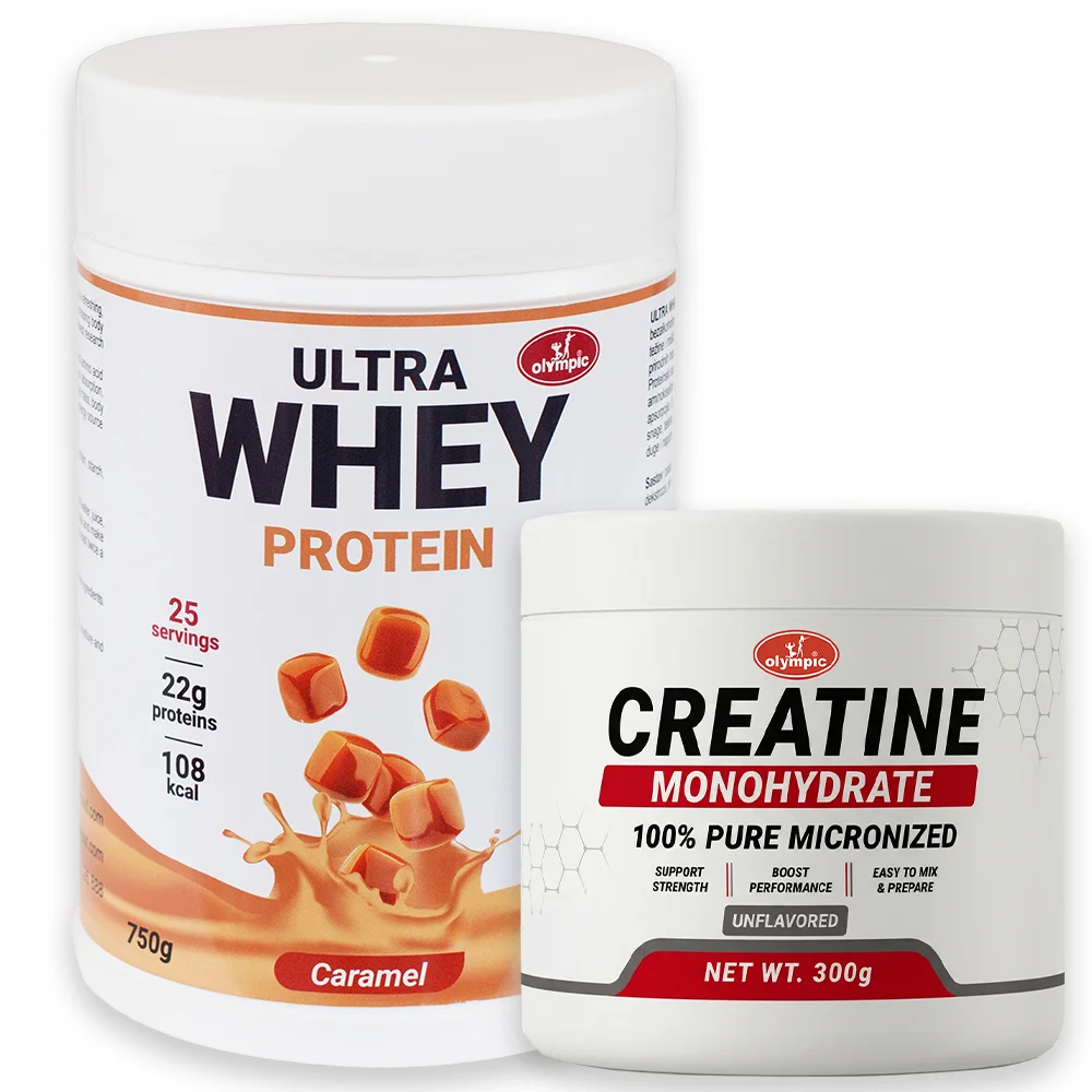Olympic Ultra Whey protein Karamela 750g + Olympic Creatine Monohydrate 300g